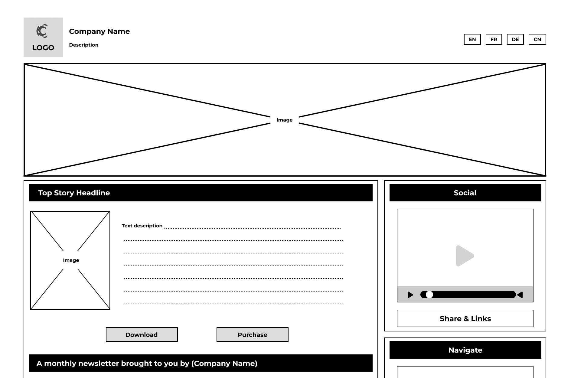 website design wireframe